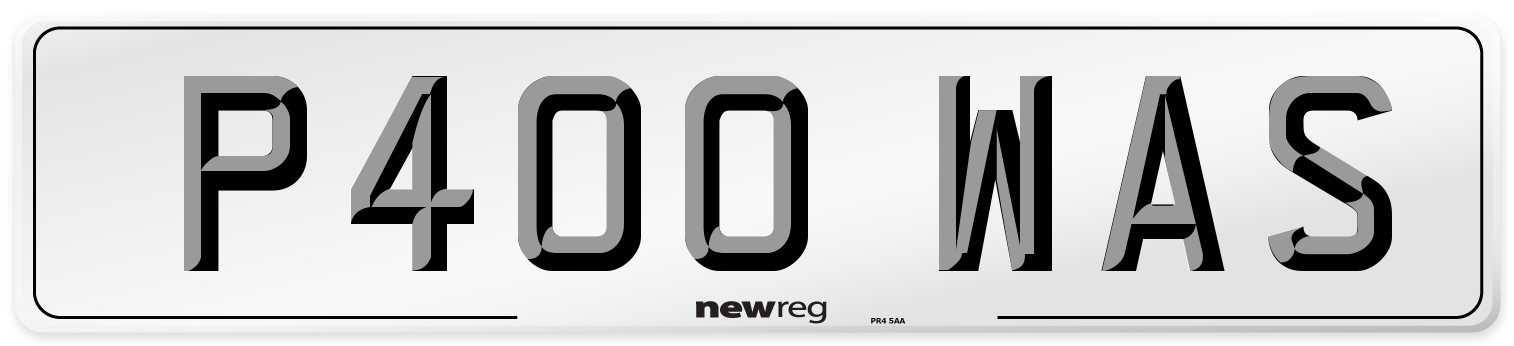 P400 WAS Number Plate from New Reg